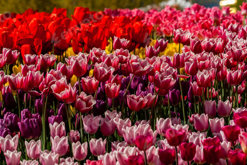 Preview: Spring field of colorful tulips