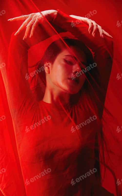 Preview: Portrait of Young woman Posing for New Year & Christmas
