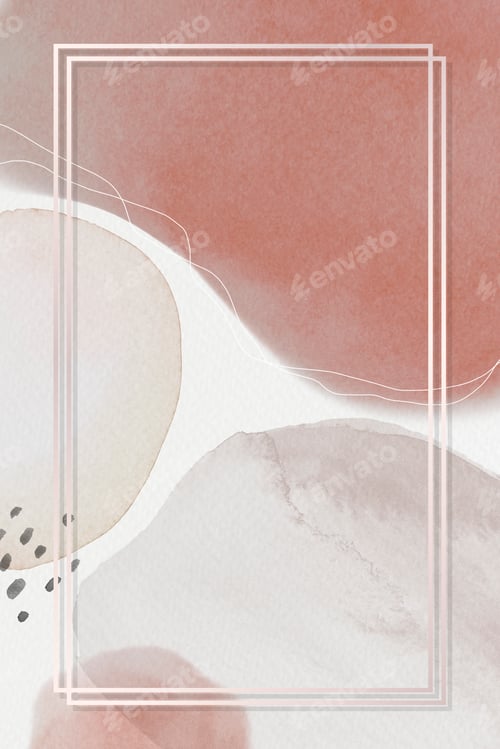 Preview: Gold frame on watercolor patterned background mockup