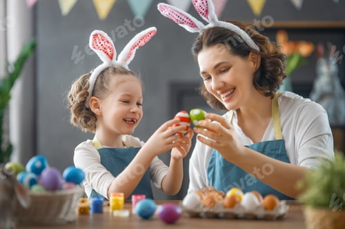 Preview: family preparing for Easter