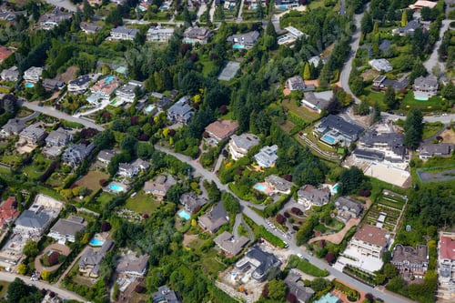 Preview: Aerial View of luxury homes in British Properties, West Vancouver, British Columbia, Canada