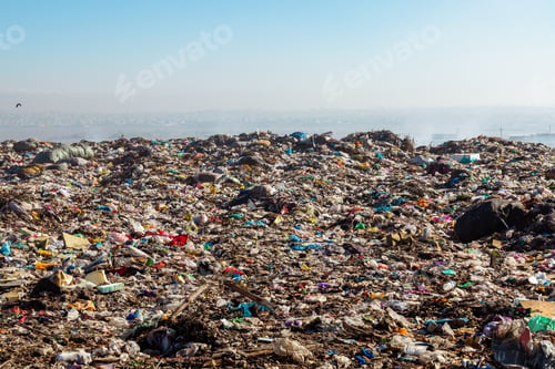 Preview: Burning trash piles in landfill