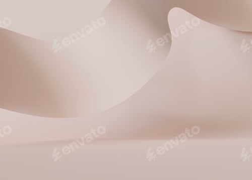 Preview: Empty scene with soft, abstract wave. Neutral, beige background. Template for product, cosmetic
