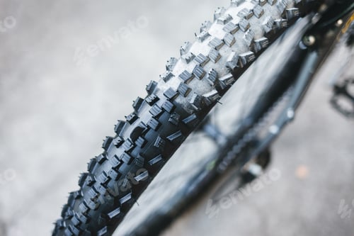 Preview: Bicycle rubber before and after cleaning. Tire care concept