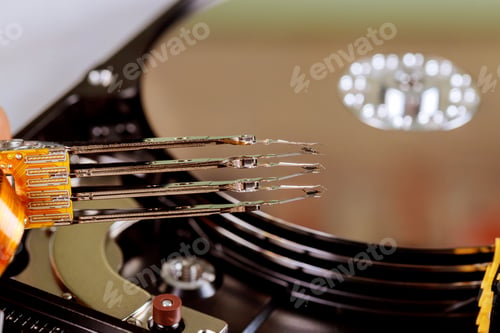 Preview: Disassembled broken hard drive computer