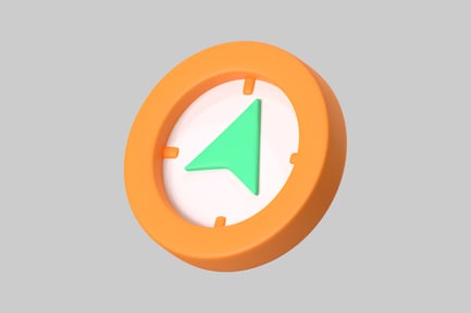 Preview: Cute navigation compass orange direction