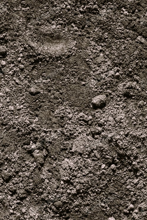 Preview: Black Dark Soil Dirt Backdprop Texture, Natural Pattern. Flat Top View. Agricultural Earth