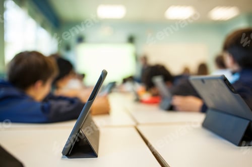 Preview: children study in class with their tablet