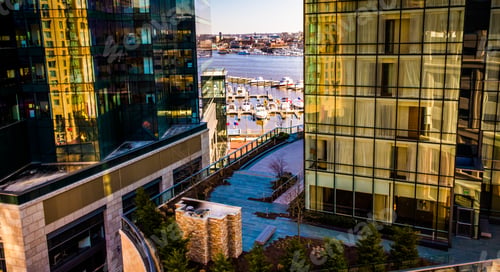 Preview: View Of The Waterfront And Modern Buildings In Harbor East From A Parking Garage, Baltimore