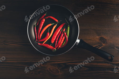 Preview: Top view of pan with red chili peppers
