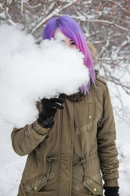 Preview: A Young Woman Smokes Steam Cocktails.