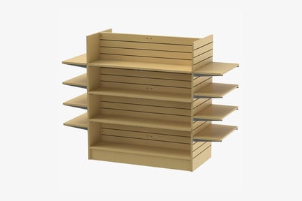 Vista previa: Accesorio para tiendas minoristas: góndola Slatwall con estantes
