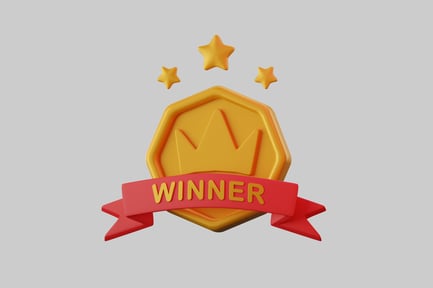 Preview: Golden hexagon with crown and stars