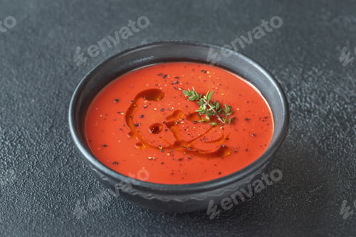 Preview: Bowl of spicy tomato soup
