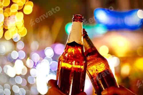 Preview: Beer cheers party night light background