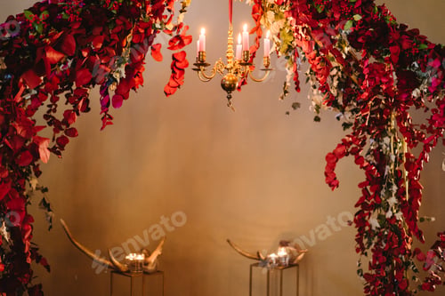 Preview: Decoration at a reception in the evening.