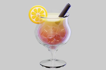 Preview: A Colorful Cocktail With Ice And Lemon