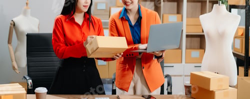 Preview: Starting small businesses SME owners, two check online orders Selling products working with