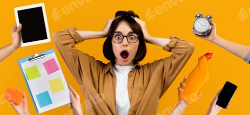 Preview: Emotional millennial woman suffering from daily routine