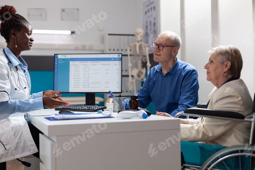Preview: Physician doctor explaining illness expertise discussing healthcare treatment
