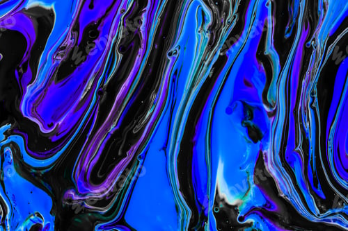 Preview: Close-up shot of thick paint of various bright colors flowing down and mixing together