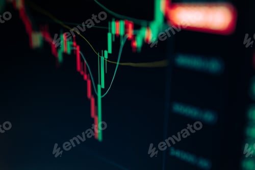 Preview: Bitcoin and Cryptocurrency stock market exchange candlestick chart