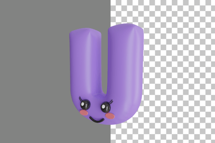 Preview: Cute Letter U 3D Icon