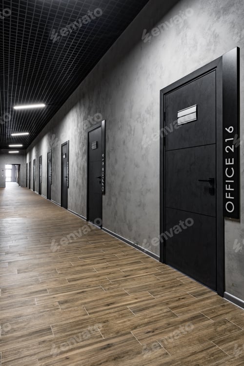 Preview: Closed door of the modern company office.