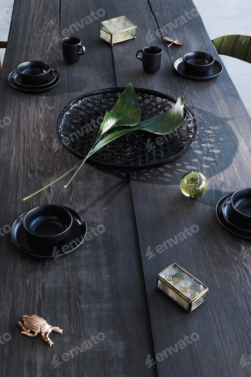 Preview: Elegant details of dining table.