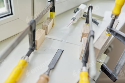 Preview: Artificial stone window sill, installation, technological process.