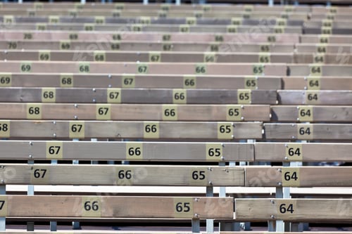 Preview: Wooden Grandstand Seats with Numbers