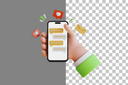 Preview: Phone with Short Messages 3D Icon