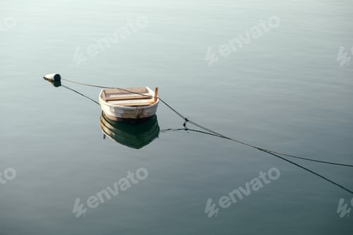 Preview: Small boat in the sea, minimalism