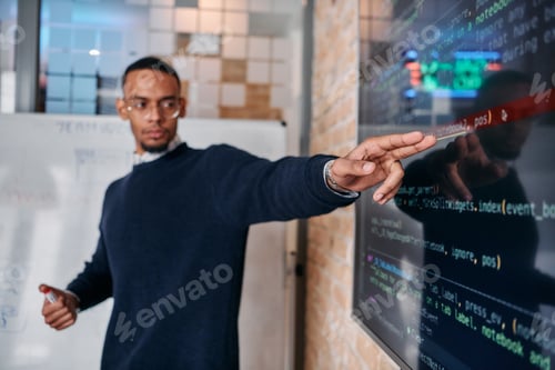 Preview: African American businessman delivers a compelling presentation of his business strategy to his