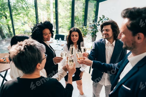 Preview: Businessmen and businesswomen making a corporate party