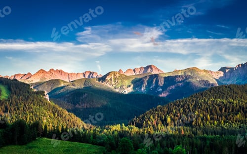 Preview: Tatra mountains at sunset in Poland, Europe