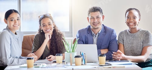 Preview: Shot of a group of colleagues having a meeting in a boardroom at work