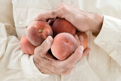 Preview: Man holding peaches