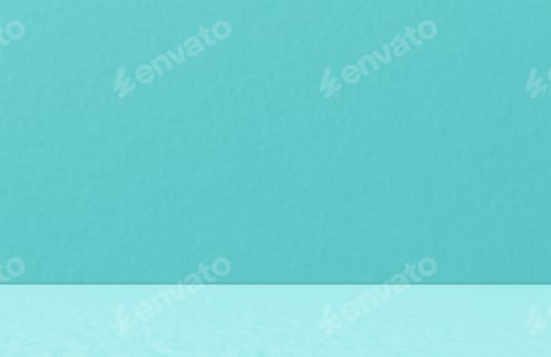 Preview: Empty blue turquoise room studio background for product presentation display.