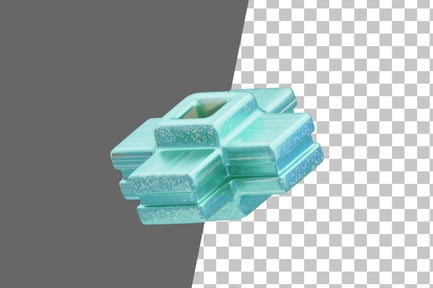 Preview: Glitter Abstract Aqua Cushioned Sphere 3D Icon