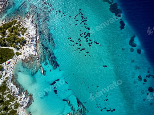 Preview: Beautiful beach top aerial view drone shot