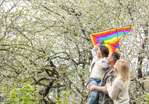 Preview: happy military family relaxing in the garden