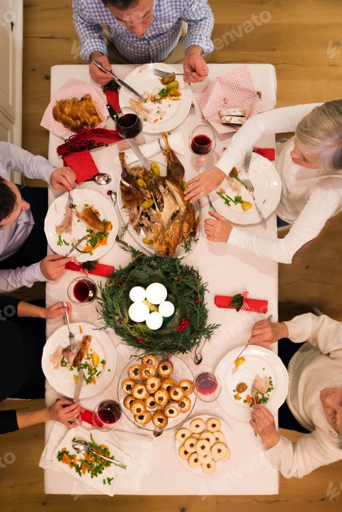 Preview: Beautiful big family celebrating Christmas together.