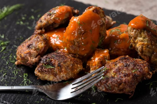 Preview: Romanian traditional food "chiftele" or "parjoale"