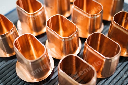 Preview: Copper tube metal scrap parts background
