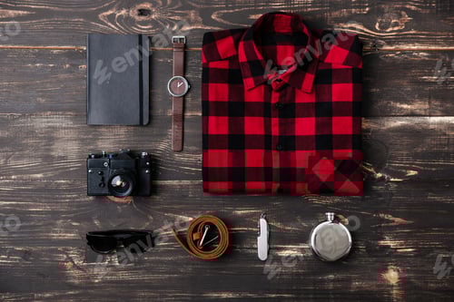 Preview: Rustic Flat Lay of Everyday Carry Essentials