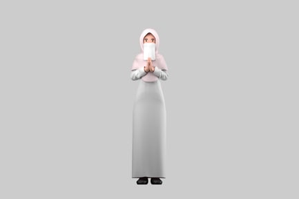 Preview: Praying muslim woman with mask