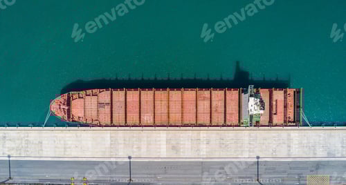Preview: Aerial top view containers ship cargo business commercial trade logistic and transportation of inter