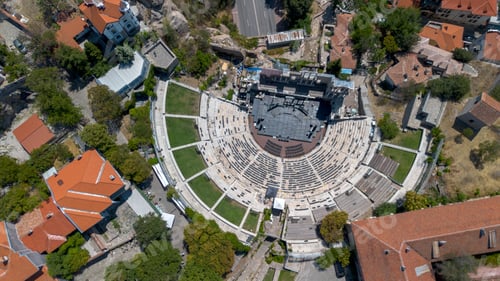 Preview: Plovdiv - Bulgaria, 03 August 2025, Third Century Roman Amphitheatre in Plovdiv, Bulgaria