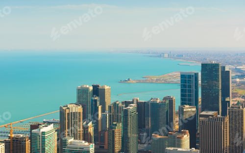 Preview: Buildings in downtown urban city skyline. United States or USA